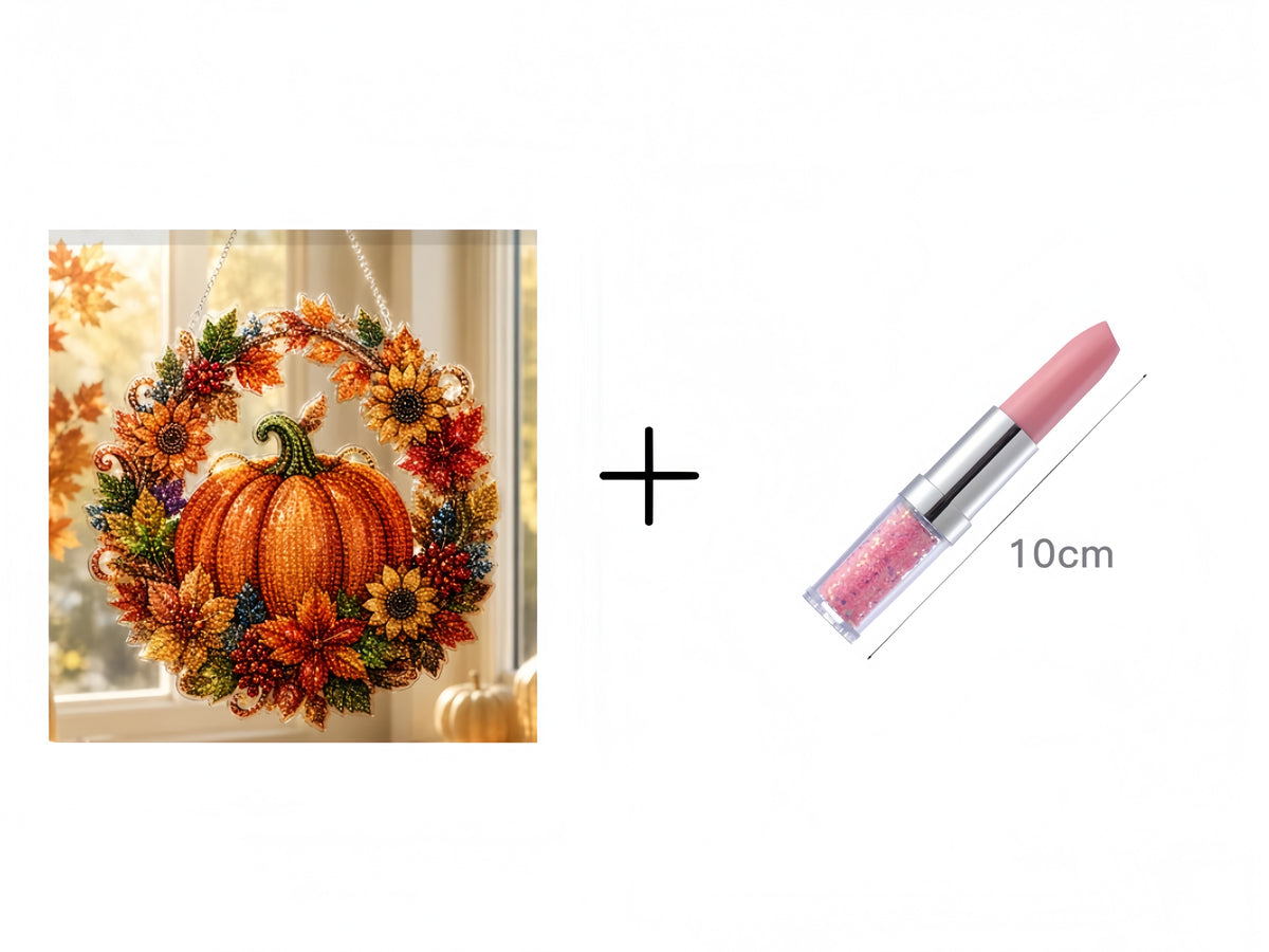 🥳HOT SALE🥳💞50K+ SOLD! Pumpkin Wreath Kit – From £10.99! Complete DIY, acrylic base & sparkling resin beads. Festive fall decor – grab yours! ✅
