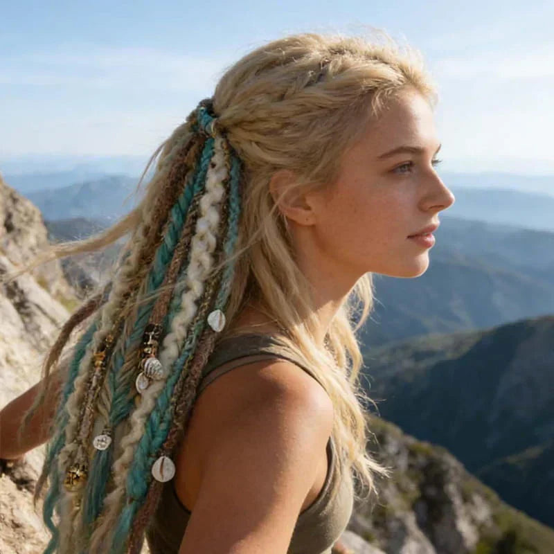 💁🏽♀️✨Bohemian Textured Ponytail | Instant Dreadlock Hair Extension | Easy Clip-In for Festivals & Nights Out