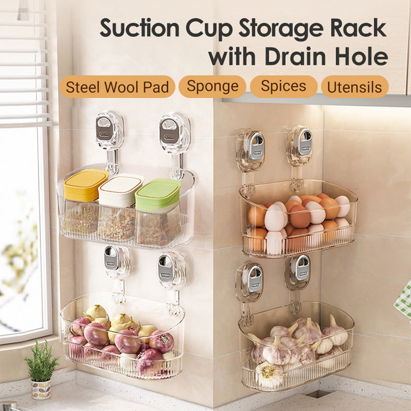 ✨Hot Sale-50% OFF✨No-Drill Bathroom Suction Storage Box – Large Capacity & Strong Load-Bearing