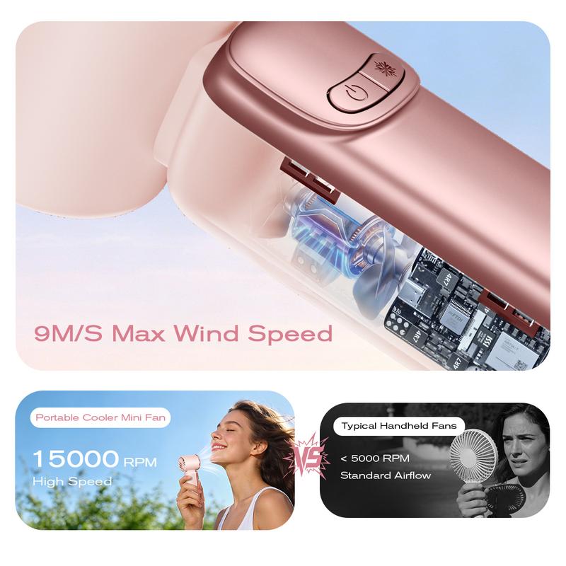 🌬️LAST DAY 60% OFF‼️ 💥Portable Mini Hand Fan❄️Semiconductor Cooling🌬️199 Adjustable Speeds📟LED Digital Display USB Recharge Pocket Cold Fan