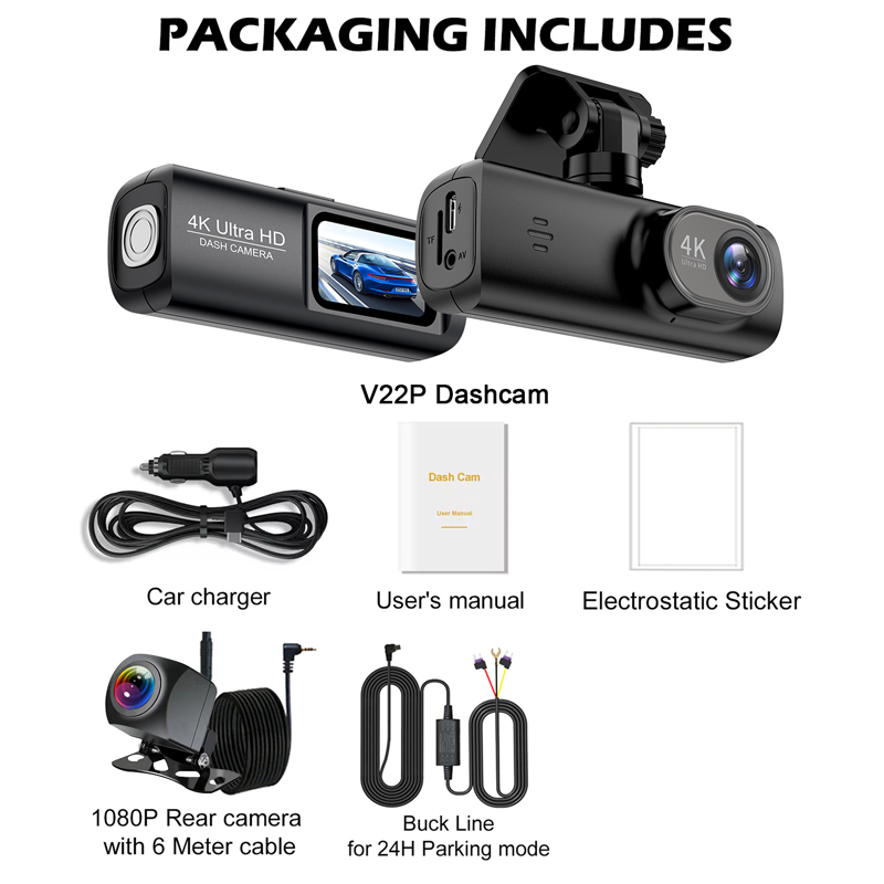 4K Dual Camera Dash Cam with GPS