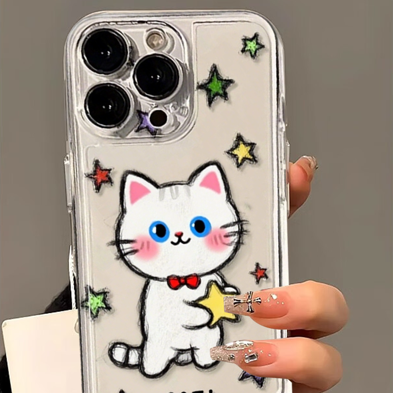 Colorful Graffiti Cat & Star iPhone Case