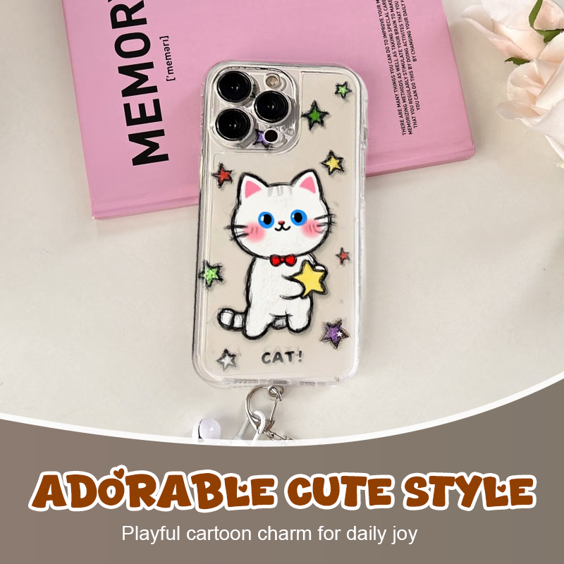 Colorful Graffiti Cat & Star iPhone Case