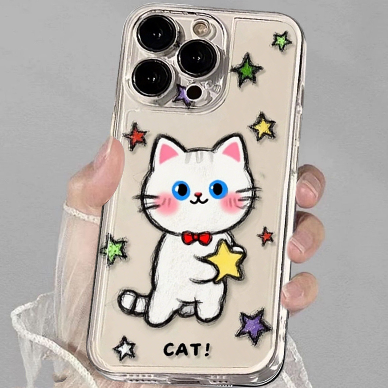 Colorful Graffiti Cat & Star iPhone Case