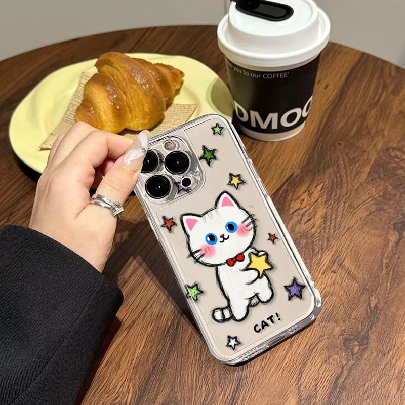 Colorful Graffiti Cat & Star iPhone Case