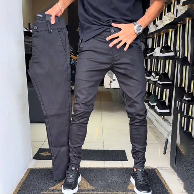 Men’s Slim-Fit Casual Solid Pants – Sleek Solid Tones, Slim Silhouette, Ideal for Easy Pairing 👔