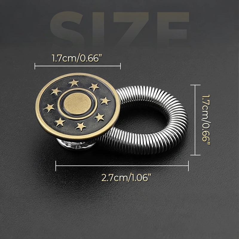 🏆Spring-loaded metal waist extension button for jeans🔩👖