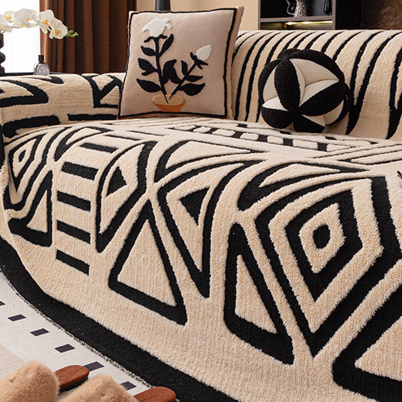 🔥Black Friday Mega Deal – 50% off!🔥 Plush Sofa Throw – Extra Thick & Non-Slip Blanket with Elastic Edges for Fall and Winter 🍂❄️