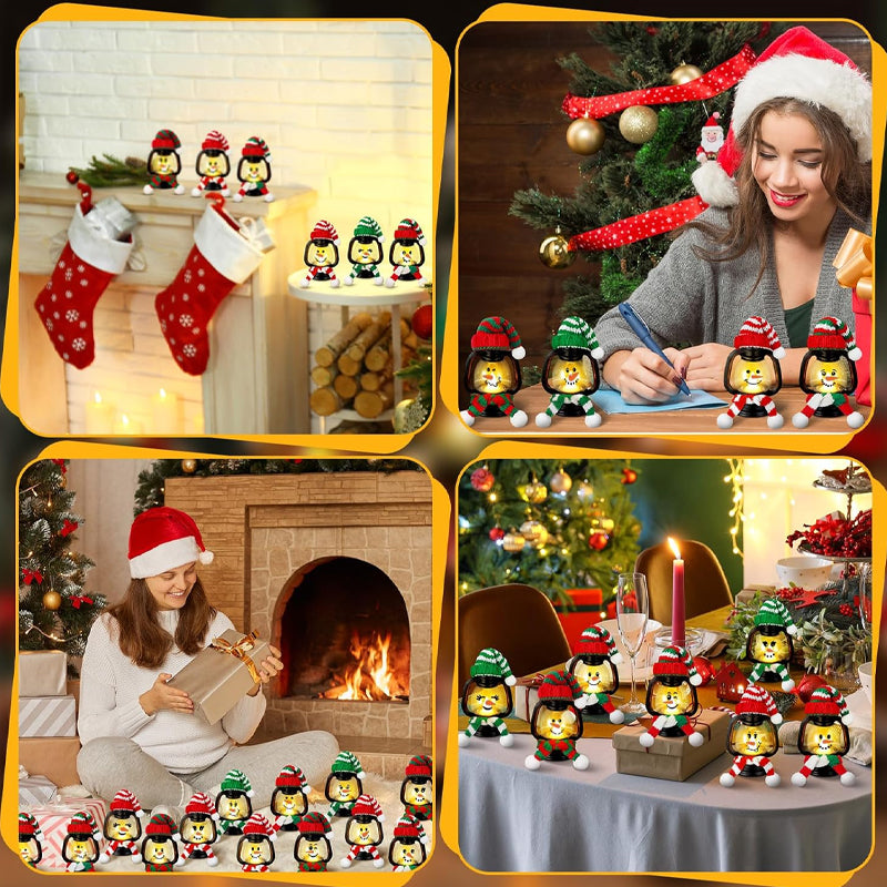 🔥LAST DAY SALE 50% OFF🔥 Buy 1 Get 1 Free ⛄Christmas Decoration Mini Snowman Lantern with Hats and Scarves