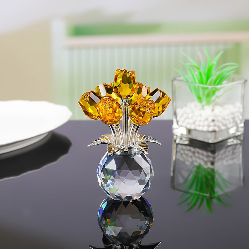 🎉 New Year's gift – 50% OFF!✨Eternal crystal rose petal figurine in a vase: timeless symbol of love + luxurious home accessory – perfect as a gift!