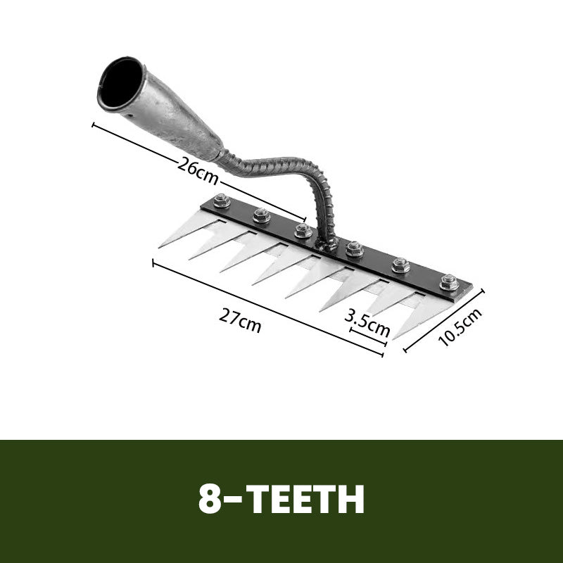 🔥🌿 Limited-time 58% OFF! 🌱 5/6/7/8-tine carbon steel weeding rake—comfortable grip, rakes through to the bottom, pulls weeds right out by the roots! 🧤✨