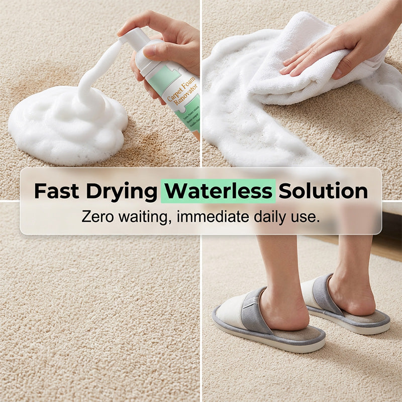 š„Limited Time Promotion 50% OFFš„Waterless Carpet Foam Stain Remover with Towel
