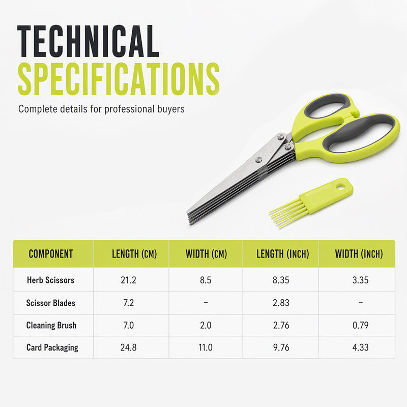 🔥 Multi-Layer Stainless Steel Kitchen Scissors – 5-Blade Herb Cutter with Ergonomic Handle – Ideal for Herbs, Scallions & Fresh Garnishes ✂️🌿