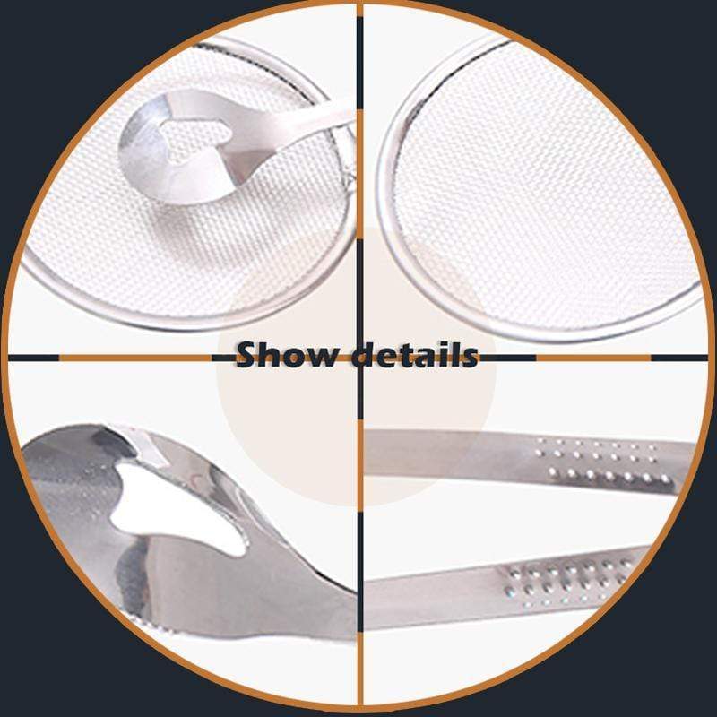🍡50% OFF NOW! Stainless Steel Oil‑Leak Strainer Clamp – 2‑in‑1 Filter Spoon & Food Tongs, Multifunctional Kitchen Skimmer Tongs for Frying Meatballs, Deep‑Frying Food & Oil Filtering