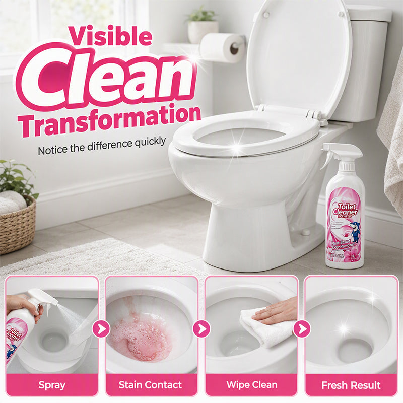 🥳2026 BESTSELLER🥾 Toilet Cleaner Spray – No-Scrub, Floral Scent – Loosens Urine & Limescale – Easy Spray Reach – Daily Bathroom Care! 🛡️💨