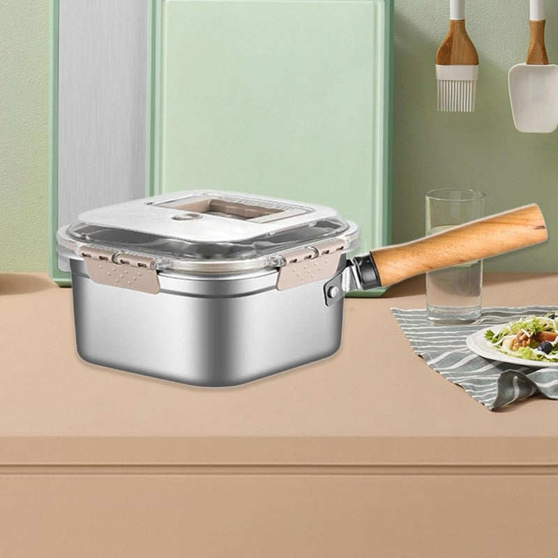 ⏰50% OFF – LAST CHANCE⏰ Multi-Function Frying Cooker Set – Steam, Boil, Fry, Drain & Store – Stainless Steel – Universal Stove – 2500ml! 🔥