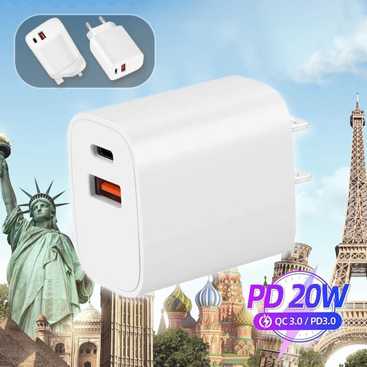 20W Fast Charger Dual-port Power Adapter