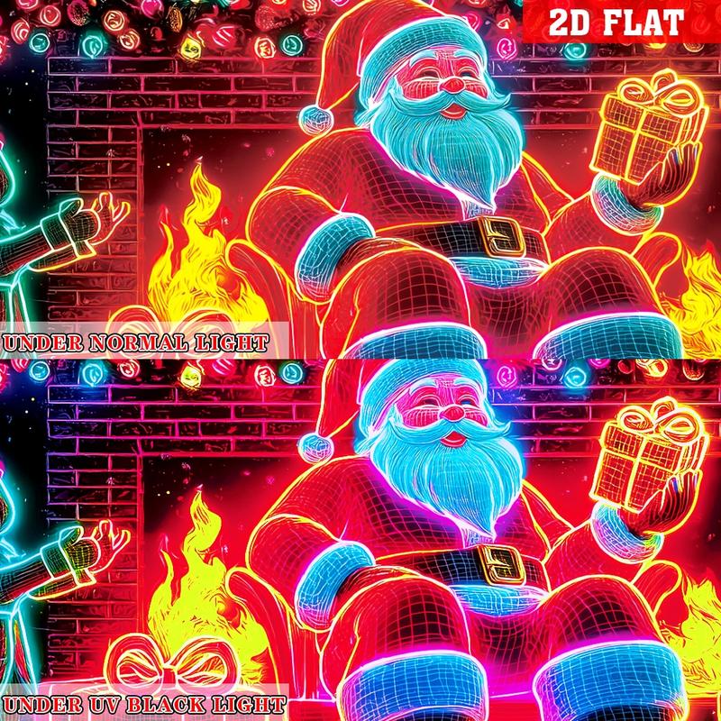 🎅 HOLIDAY HAUL SALE🎇🚪UV Activated Christmas Garage Door Cover Banner, Glows in Dark🔥🎉