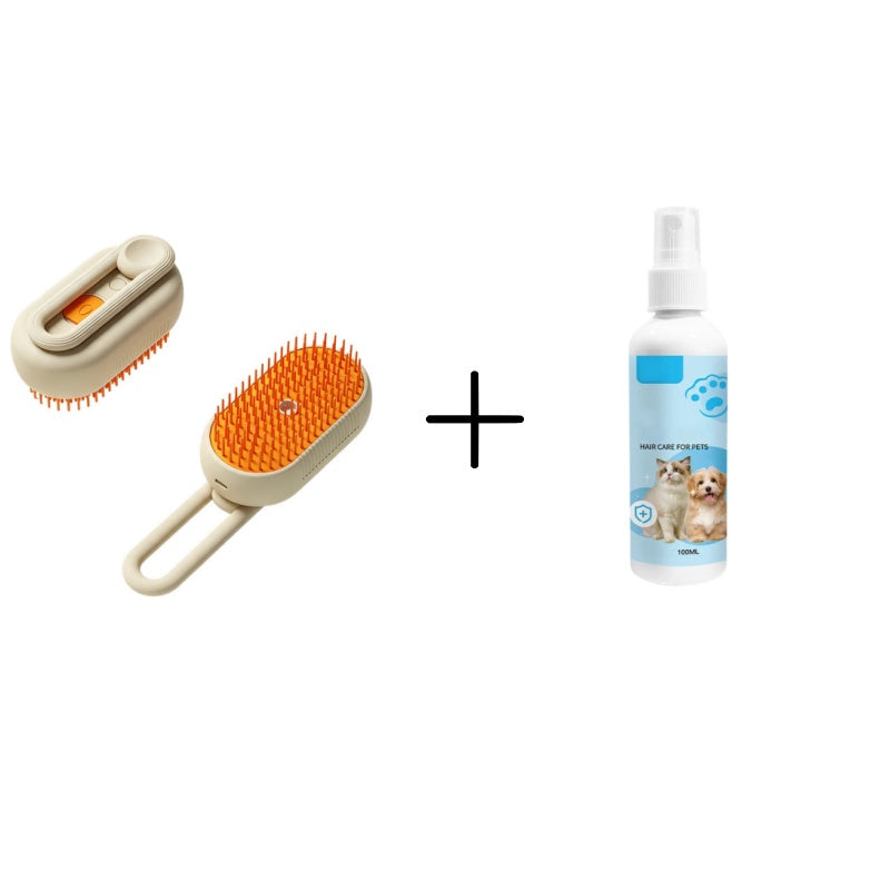 🔥 3-in-1 Pet Spray Massage Brush – Ultrasonic Steam Technology with 84 Silicone Tips – Ideal for Shedding Control & Relaxing Massage 🐕🛁