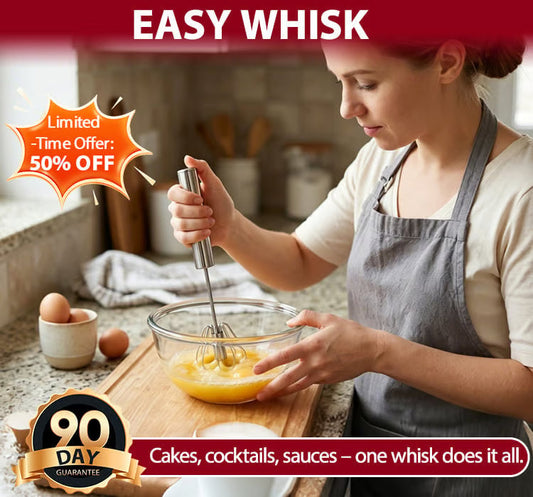 🔥Last Day 50% OFF⏰Stainless Steel Semi-Automatic Eggbeater Easy Whisk