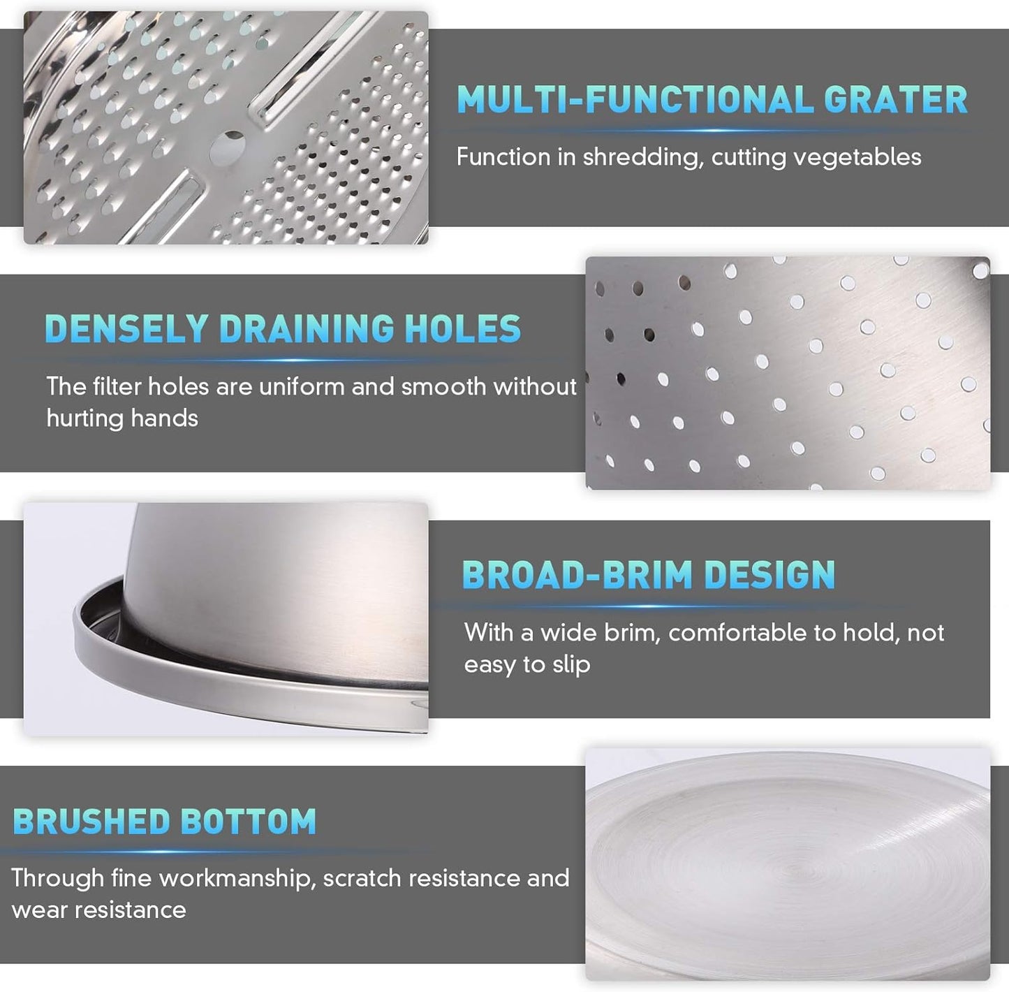 🔥HOT SALE 49% OFF-🌞🍴German Quality 3-in-1 Stainless Steel Grater Bowl | Food Safe | Dishwasher Safe