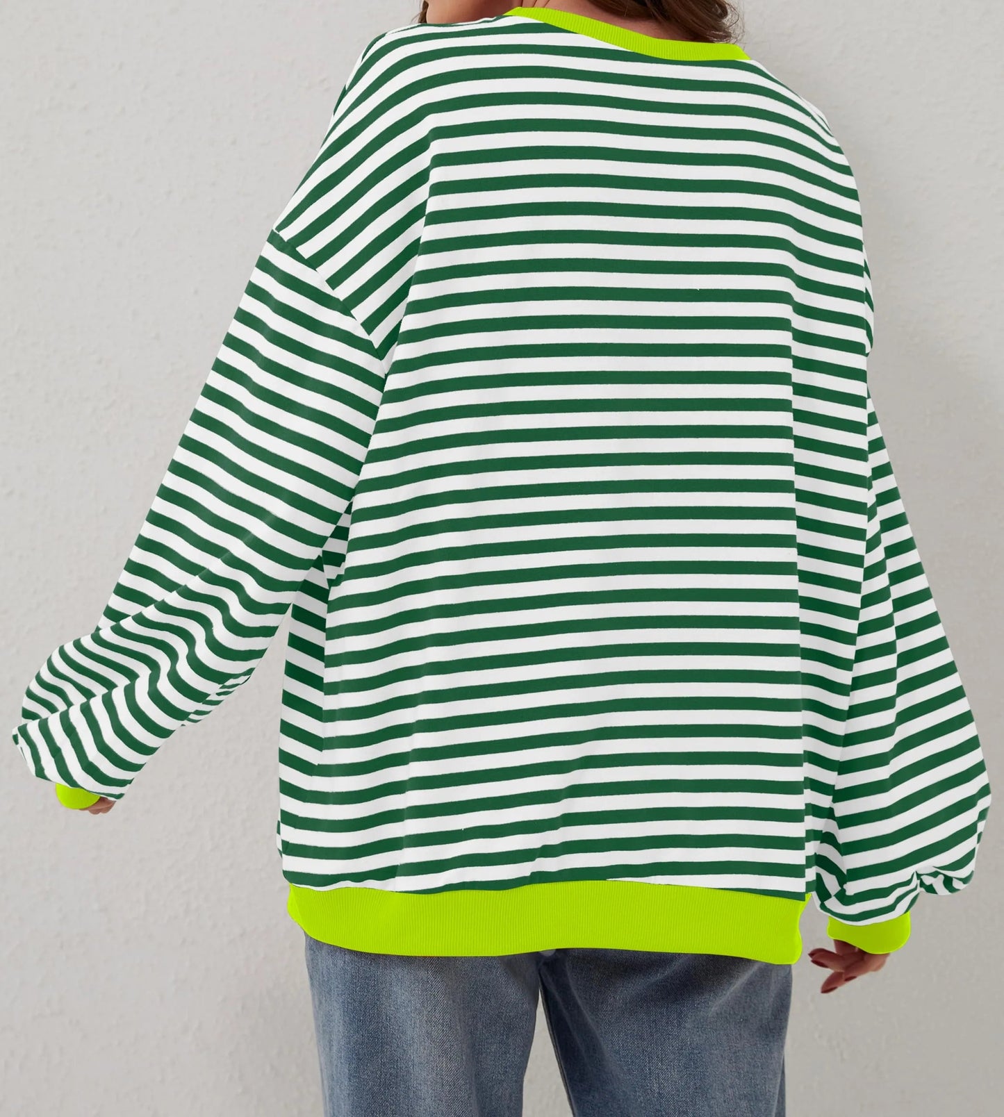 🎁 Hot Sale 49% OFF 🔥Women's Oversized Striped Long Sleeve Pullover