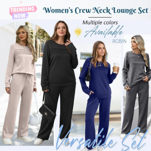 🔥LAST DAY 50% OFF💓Women's Crew Neck Top & Drawstring Pants Set