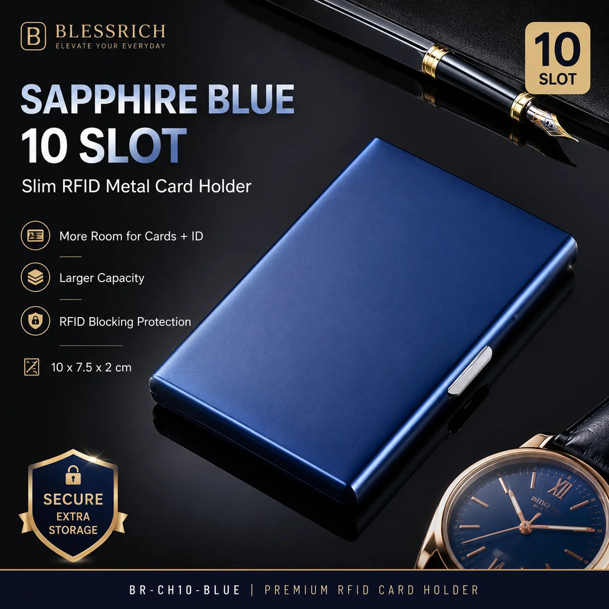 💰 Price Drop! RFID-blocking card holder – stainless steel, slim design, 3 capacities. 📇✨
