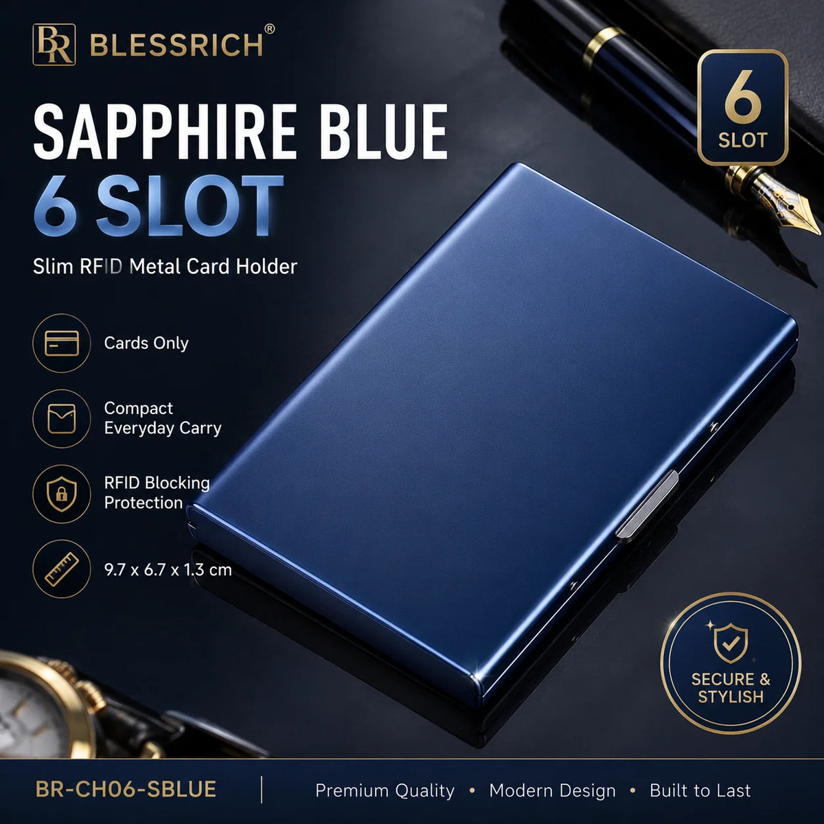 💰 Price Drop! RFID-blocking card holder – stainless steel, slim design, 3 capacities. 📇✨