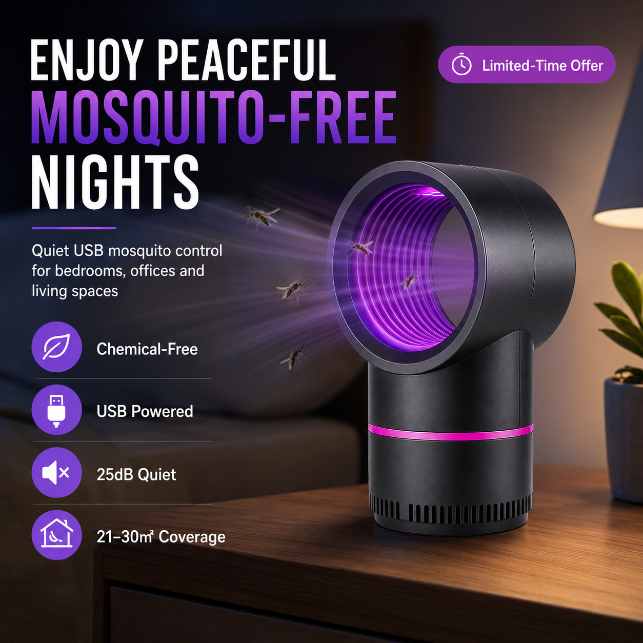 💐50% OFF! Eco-Friendly LED Mosquito Repellent – Perfect for Garden & Camping ⛺🌲【Limited Stock】
