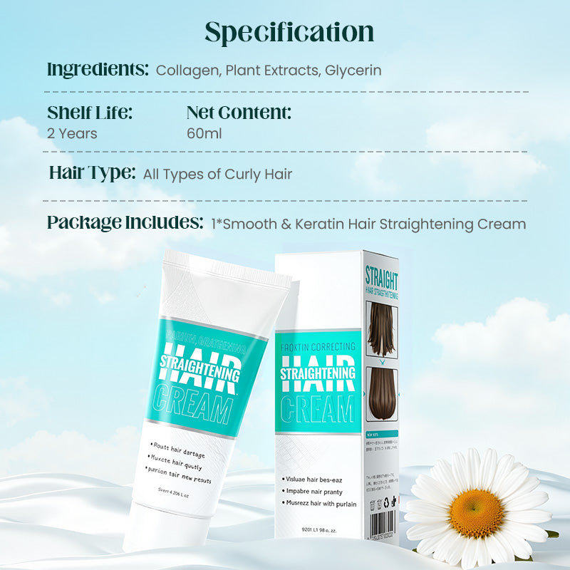 ✨Last Day Save 55%✨ Silk & Keratin Hair Straightening Cream