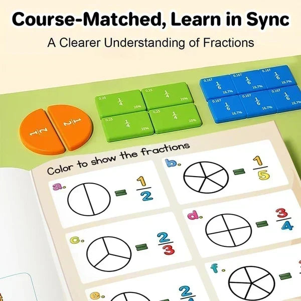 🧮STRUGGLING TO TEACH FRACTIONS? Magnetic Fraction Book – Visual, Hands-On Montessori Tool – Reusable & Interactive – Math Made Easy! 🎯