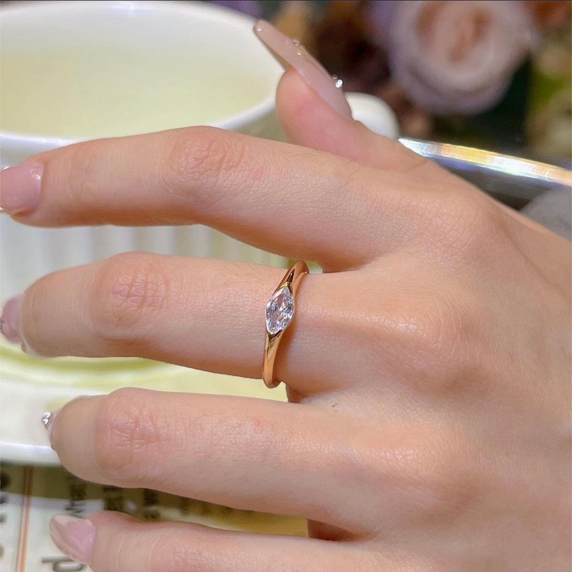 🎁Gift For You | East West Marquise Moissanite Ring