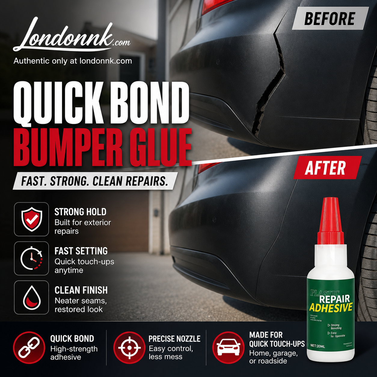 🍃🏆 Last Day Special Price £7.99 ! Multi-Purpose Car Bumper Repair Adhesive