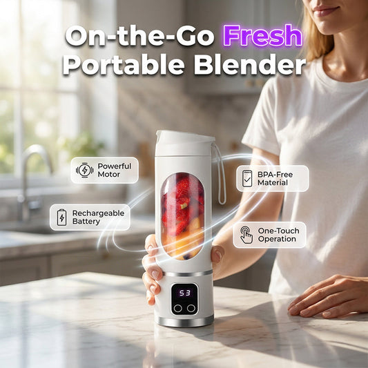 🔥 Portable Cordless Juicer – Rechargeable 50W Blender with Smart Display – Ideal for Smoothies, Shakes & On-the-Go Fresh Juice 🥤🍓