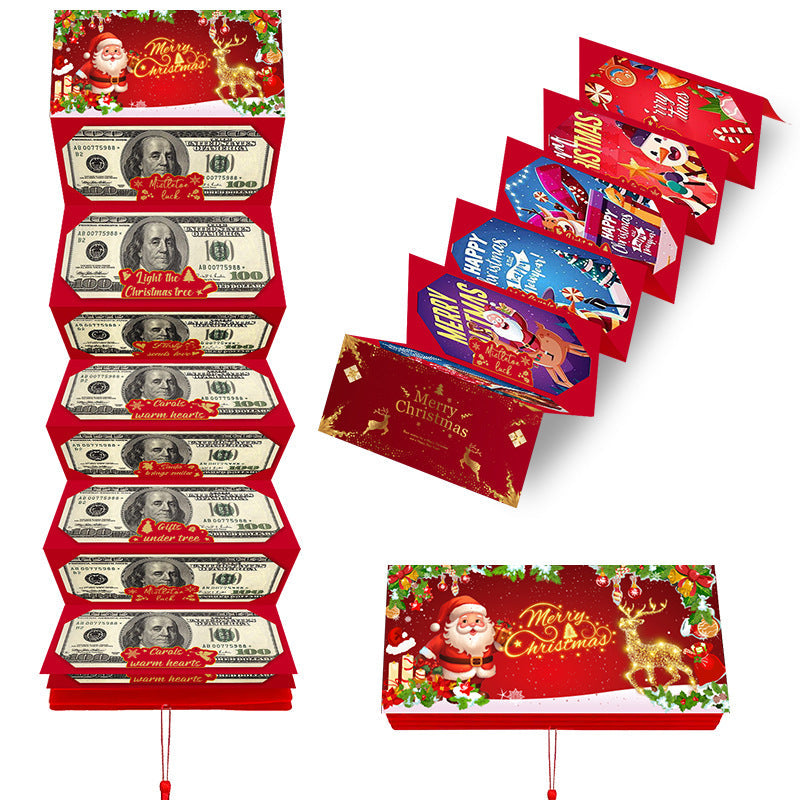 🎅Christmas Gift Idea- BUY 2 GET 1 FREE!!🎄Christmas Cash Envelope with Money Clip✨Make Every Gift Unforgettable