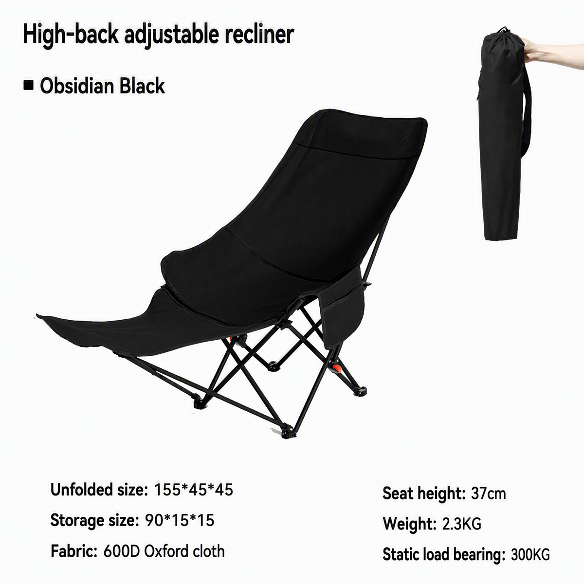 🥳2026 BESTSELLER🥾 Adjustable Folding Chair – 3/4 Recline Positions, Leg Rest – Reinforced Carbon Steel, 300 lbs – 600D Oxford – Folds for Camping & Beach! 🛡️💨