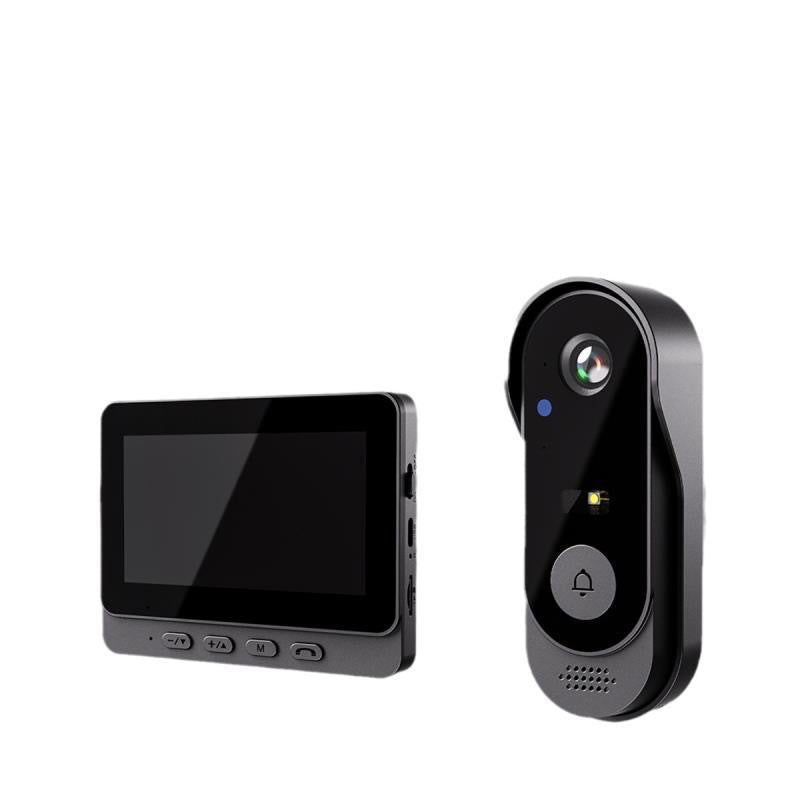 Wireless doorbell camera: 1080P, 170° angle, 4.3-inch screen, IPX65 outdoor waterproof rating, night vision