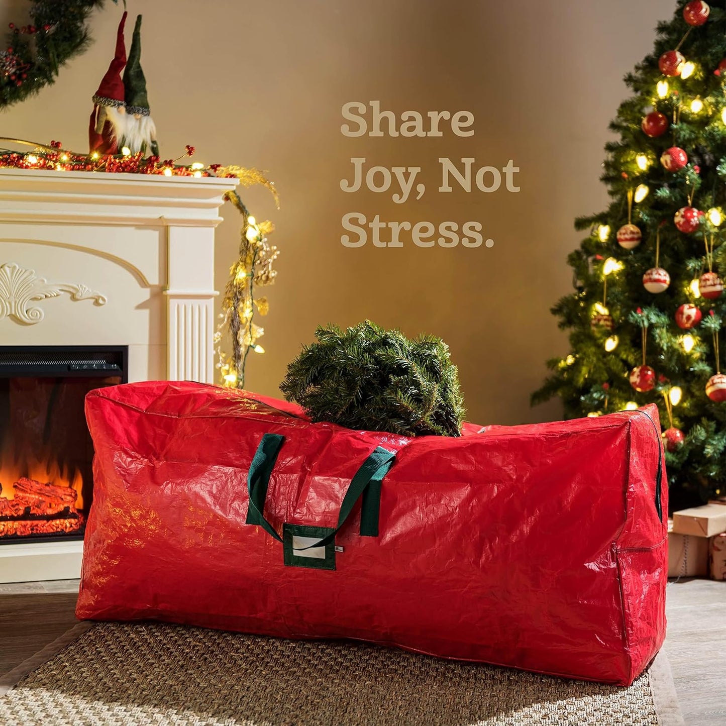 🔥 57% OFF! 🎅🎄👜Waterproof and Durable Christmas Tree-Shaped Storage Bag – practical, durable, and perfect for storing your decorations ✨❄️🎁
