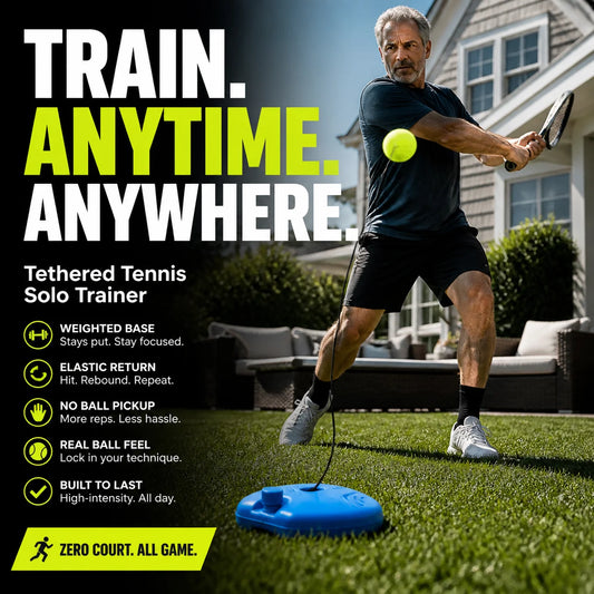 ⏰🔥LIMITED TIME 50% OFF! 🎾 Portable Solo Tennis Trainer Rebounder – Improve Your Game Anywhere, Anytime 💪✨