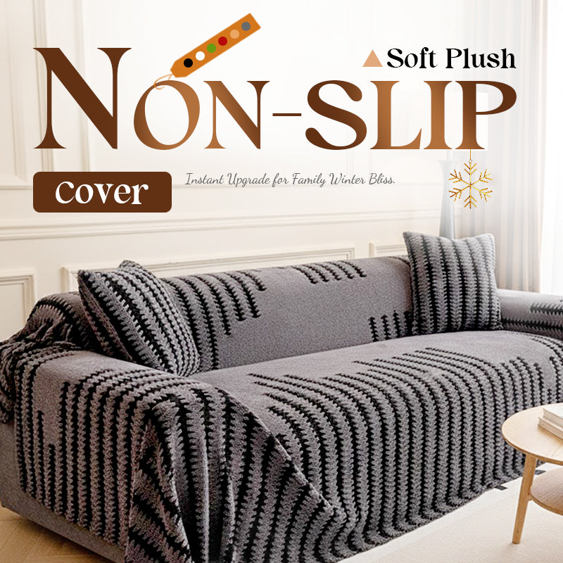🔥Black Friday Mega Deal – 50% off!🔥 Plush Sofa Throw – Extra Thick & Non-Slip Blanket with Elastic Edges for Fall and Winter 🍂❄️