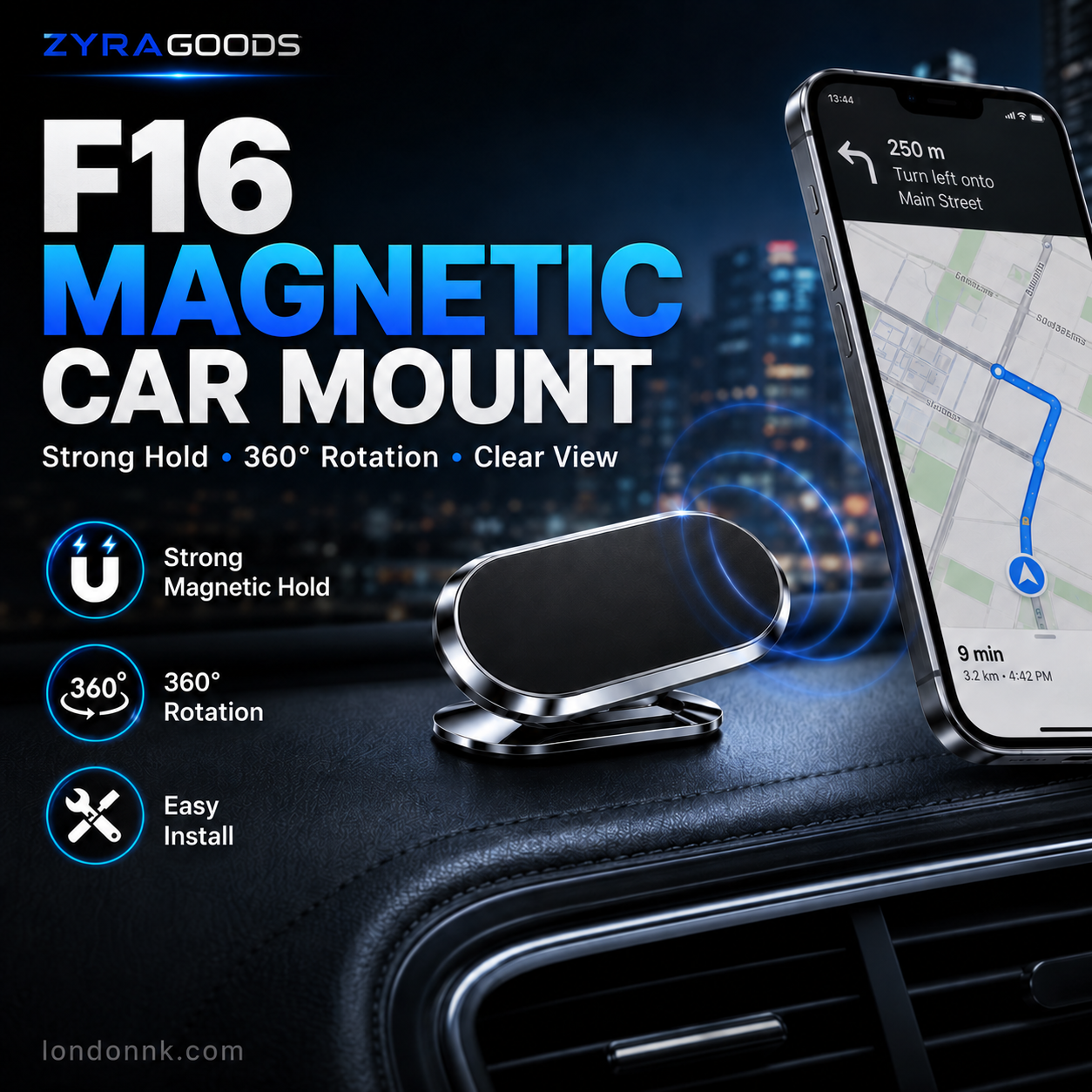 ⏰SAVE $15 – TIME-LIMITED⏰ Ultra-Strong Magnetic Car Phone Holder – 360° Rotation, Secure Grip – Premium Aluminum – Easy Install – 4.8/5 Rating! 🔥