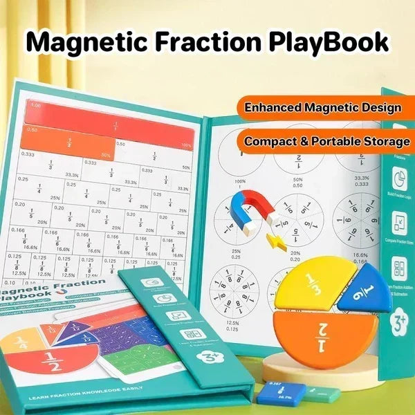 🧮STRUGGLING TO TEACH FRACTIONS? Magnetic Fraction Book – Visual, Hands-On Montessori Tool – Reusable & Interactive – Math Made Easy! 🎯