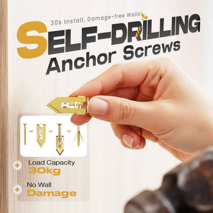 ⏰LIMITED TIME 50% OFF —— Over 55K+ SOLD!🔥🪛Self-drilling anchors Screws Screws，Drill, Fix, Hold. No Extra Tools Needed🔩🏠✨