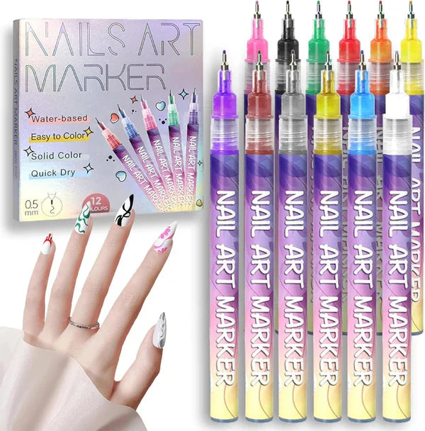 🌷Buy 2 get 1 Free💖⏰Christmas Sale: ￡9.99!!⏳12 Colors Nail Art Pens Set🎨💅