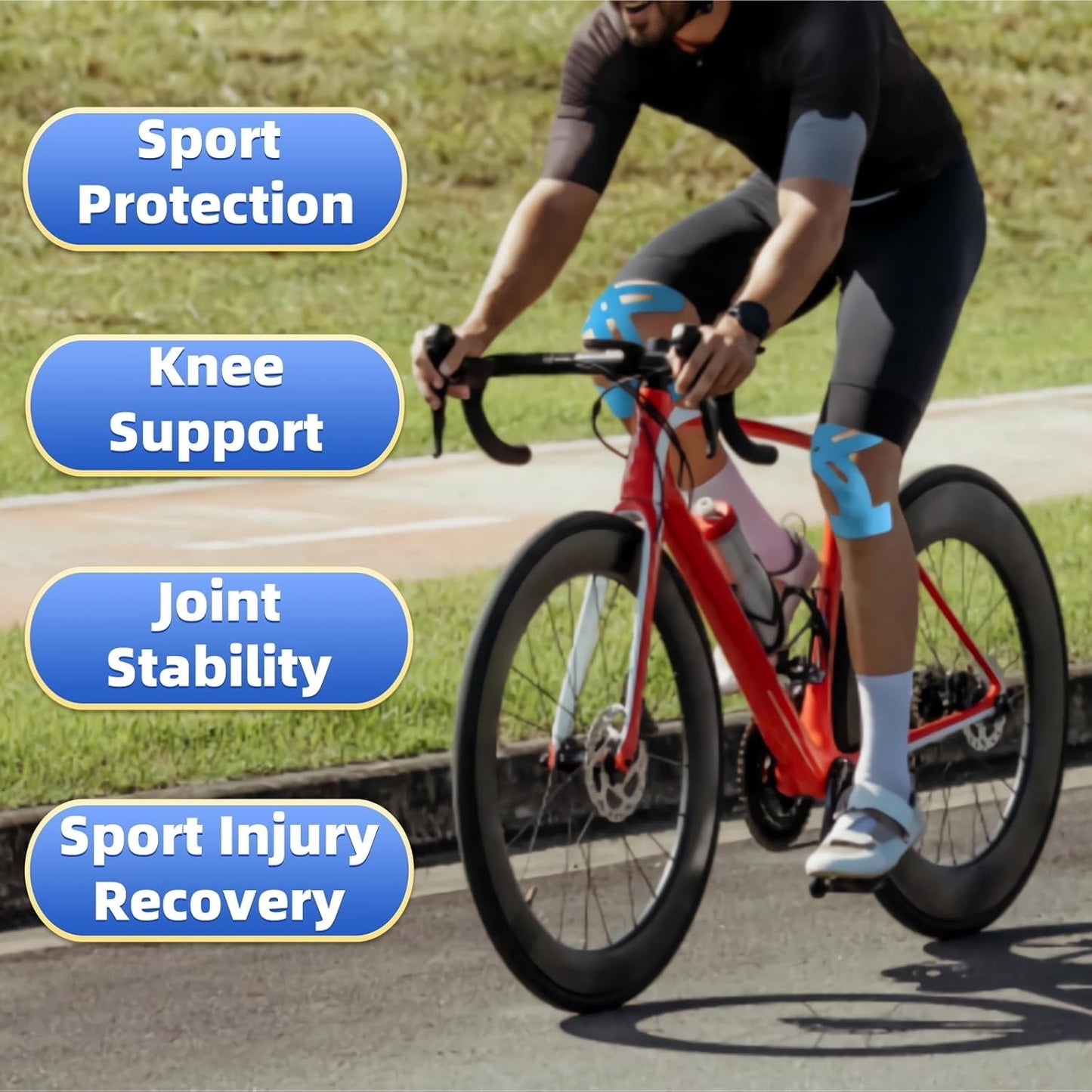 🥳2026 HOT SALE🥳💞20K+ SOLD! 🏃🎁 50% OFF! Precut Knee Tape – From £7.99! Precut strips, strong adhesion & 150% stretch. Pain relief & stability – stock up & save! 💪✅