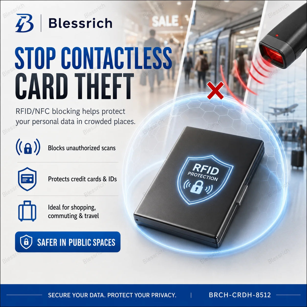 💰 Price Drop! RFID-blocking card holder – stainless steel, slim design, 3 capacities. 📇✨
