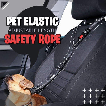 🔥FLASH SALE🔥 Pet Elastic Safety Rope – Keeps Pets Secure in Cars, Adjustable Length, 360° Swivel – Stops Distractions! 🐕🚗