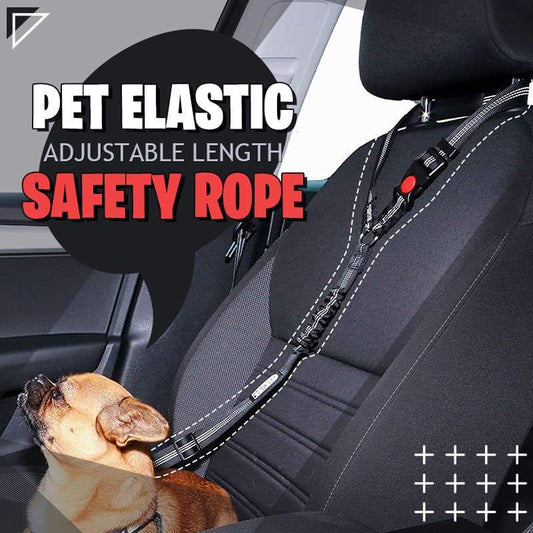 🔥FLASH SALE🔥 Pet Elastic Safety Rope – Keeps Pets Secure in Cars, Adjustable Length, 360° Swivel – Stops Distractions! 🐕🚗
