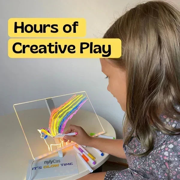 🥳2026 HOT SALE🥳💞50K+ SOLD!🎨✨ BUY 3 GET 10% OFF + FREE SHIPPING! Luminous LED Drawing Board – USB powered, reusable surface, 7 colour markers. Glowing creativity for little artists! 🖍️🌟